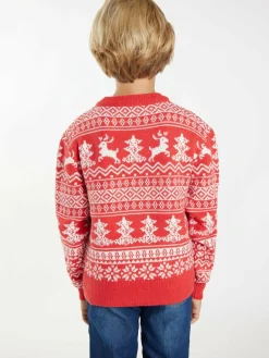 Mo Jungen<Jungen (Kids) Pullover rot gemustert