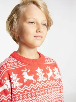 Mo Jungen<Jungen (Kids) Pullover rot gemustert