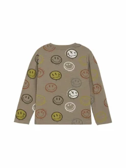 Minymo Jungen<Jungen Langarmshirt taupe bedruckt
