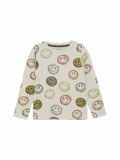 Minymo Jungen<Jungen Langarmshirt weiß bedruckt