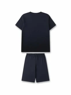 Sanetta Jungen<Jungen Pyjama blau bedruckt