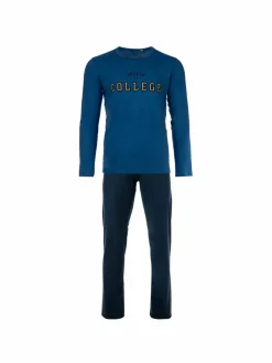 Sanetta Jungen<Jungen Pyjama blau bedruckt