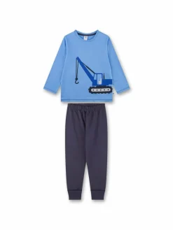 Sanetta Jungen<Jungen Pyjama blau bedruckt