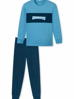Schiesser Jungen<Jungen Pyjama - Nightwear blau bedruckt