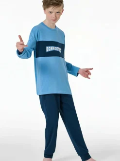 Schiesser Jungen<Jungen Pyjama - Nightwear blau bedruckt
