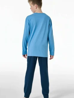 Schiesser Jungen<Jungen Pyjama - Nightwear blau bedruckt