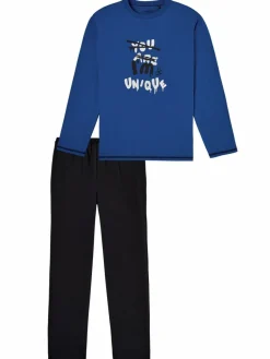 Schiesser Jungen<Jungen Pyjama - Nightwear blau bedruckt