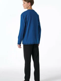 Schiesser Jungen<Jungen Pyjama - Nightwear blau bedruckt