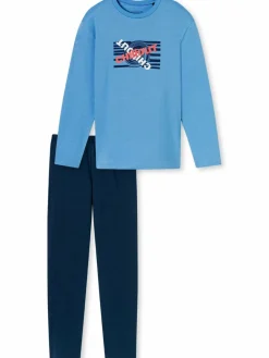 Schiesser Jungen<Jungen Pyjama - Nightwear hellblau bedruckt