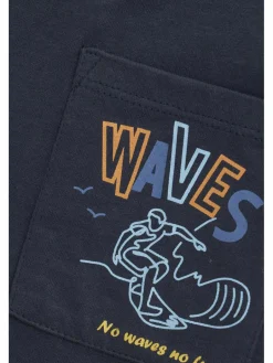 ColorKids Jungen<Jungen Rundhalsshirt - COT blau bedruckt