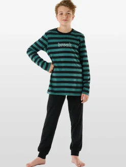 Schiesser Jungen<Jungen Schlafanzug - Original Classics grün gestreift