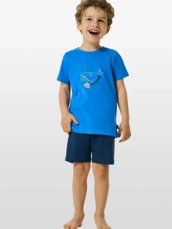 Schiesser Jungen<Jungen Shorty - Boys World blau bedruckt