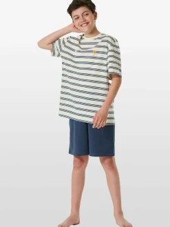 Schiesser Jungen<Jungen Shorty - Nightwear weiß gestreift