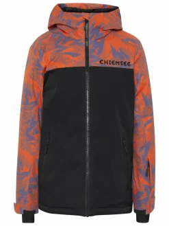 Chiemsee Jungen<Jungen Skijacke schwarz gemustert