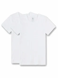 Sanetta Jungen<Jungen Unterhemd 2er Pack weiß uni