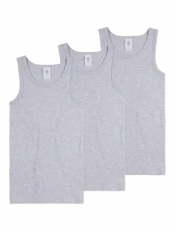 Sanetta Jungen<Jungen Unterhemd 3er Pack hellgrau uni