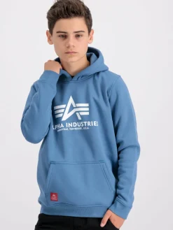 Alpha Industries Jungen<Kinder Kapuzensweatshirt blau bedruckt