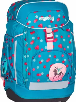 ergobag Jungen|Mädchen<Kinder Schulranzen - maxi Set blau uni