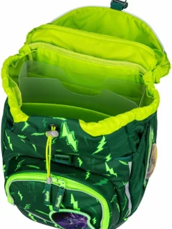 ergobag Jungen<Kinder Schulranzen - pack Set LUMI grün gemustert