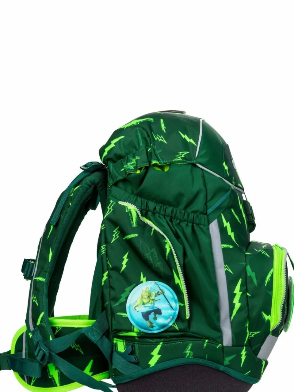 ergobag Jungen<Kinder Schulranzen - pack Set LUMI grün gemustert
