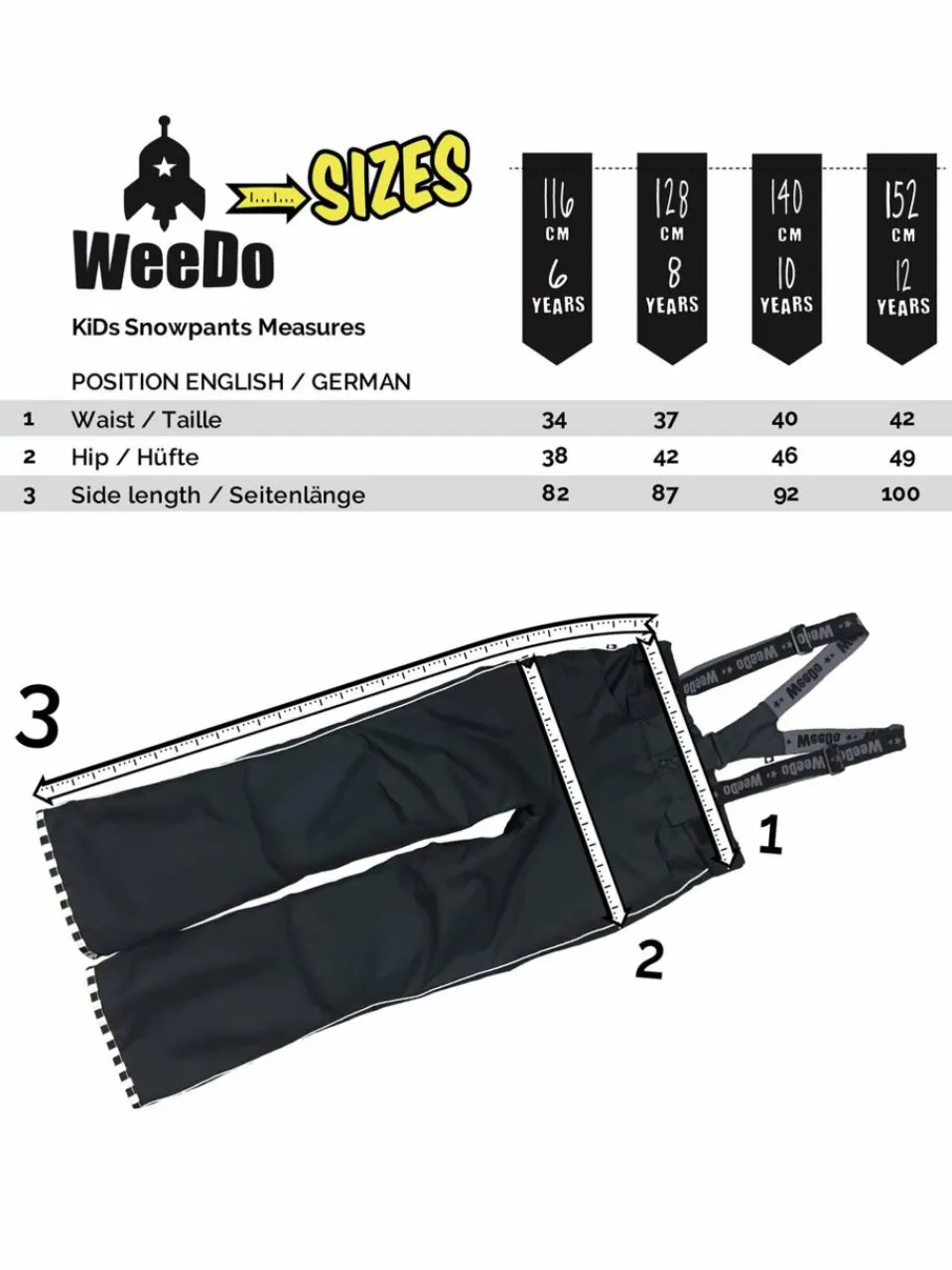 WeeDo Jungen>Kinder Unisex Schneehose