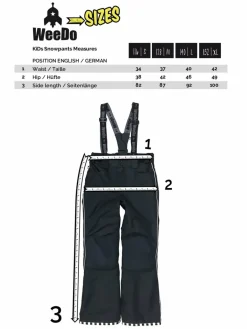 WeeDo Mädchen<Kinder Unisex Schneehose blau bedruckt