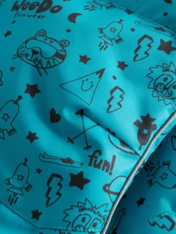 WeeDo Mädchen<Kinder Unisex Schneehose blau bedruckt