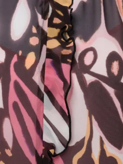 Marc Cain Collections Blusen<Marc Cain - Damen Blusenshirt schoko rosa gemustert