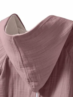 Mababu Mädchen<Mädchen Baby-Bademantel aus Musselin für Babys altrosa uni