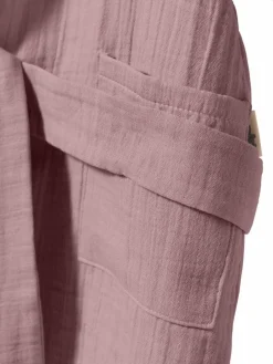 Mababu Mädchen<Mädchen Baby-Bademantel aus Musselin für Babys altrosa uni