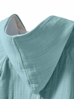 Mababu Mädchen<Mädchen Baby-Bademantel aus Musselin für Babys grün uni