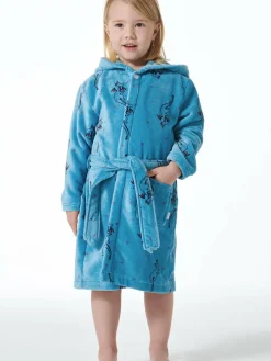 Schiesser Mädchen<Mädchen Bademantel - Girls World blau bedruckt