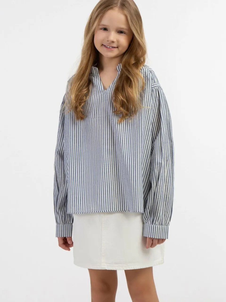 Dreimaster Mädchen<Mädchen Bluse marine gestreift