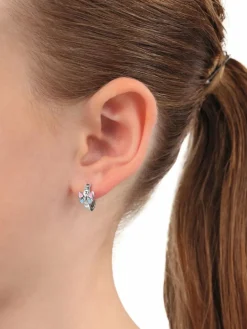 amor Mädchen<Mädchen Creolen silber uni