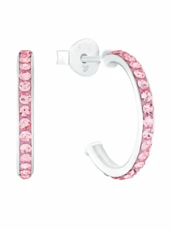 amor Mädchen<Mädchen Creolen silber uni