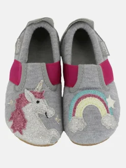 Living Kitzbühel Mädchen<Mädchen Hausschuh - Einhornzauber hellgrau gemustert