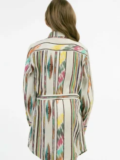 MyMo Mädchen<Mädchen Hemdblusenkleid weiß gestreift