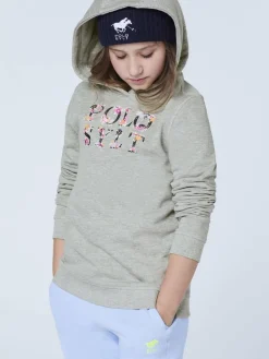 Polo Sylt Mädchen<Mädchen Hoodie hellgrau grau bedruckt