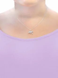 amor Mädchen<Mädchen Kette mit Anhänger silber uni