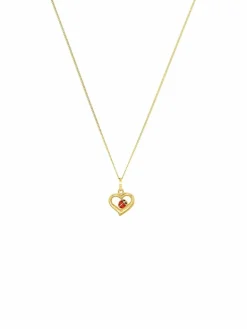 amor Mädchen<Mädchen Kette mit Anhänger rot uni