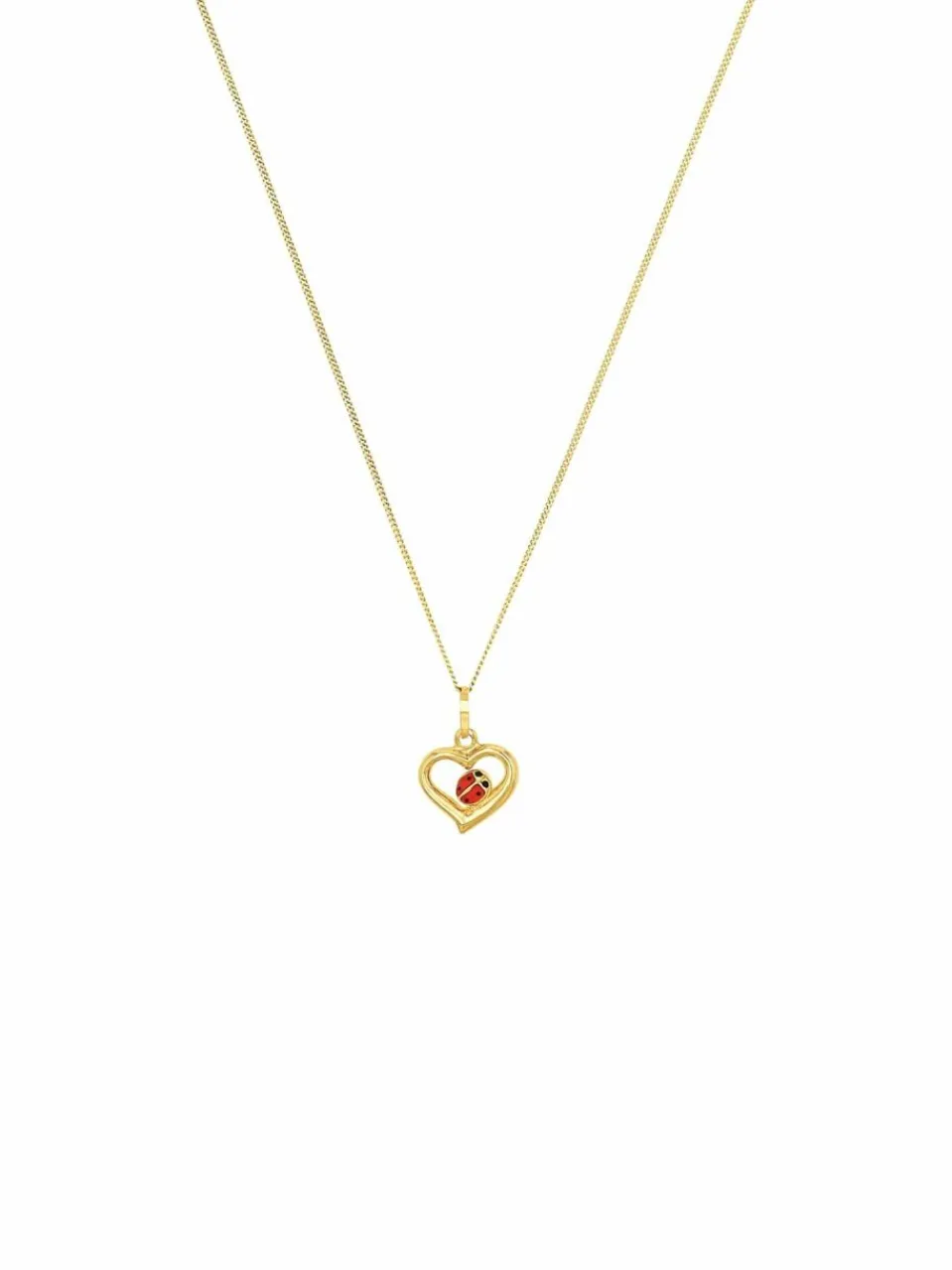 amor Mädchen<Mädchen Kette mit Anhänger rot uni