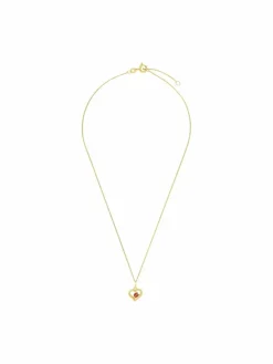 amor Mädchen<Mädchen Kette mit Anhänger rot uni