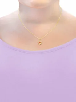 amor Mädchen<Mädchen Kette mit Anhänger rot uni