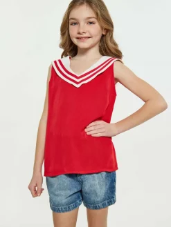 Dreimaster Mädchen<Mädchen (Kids) Bluse rot uni