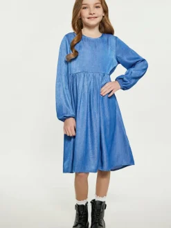 Dreimaster Mädchen<Mädchen (Kids) Kleid blau uni
