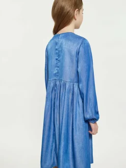 Dreimaster Mädchen<Mädchen (Kids) Kleid blau uni