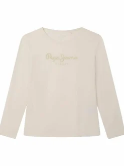 Pepe Jeans Mädchen<Mädchen Longsleeve 1er Pack weiß uni