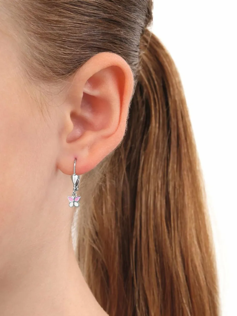 amor Mädchen<Mädchen Ohrhänger silber uni