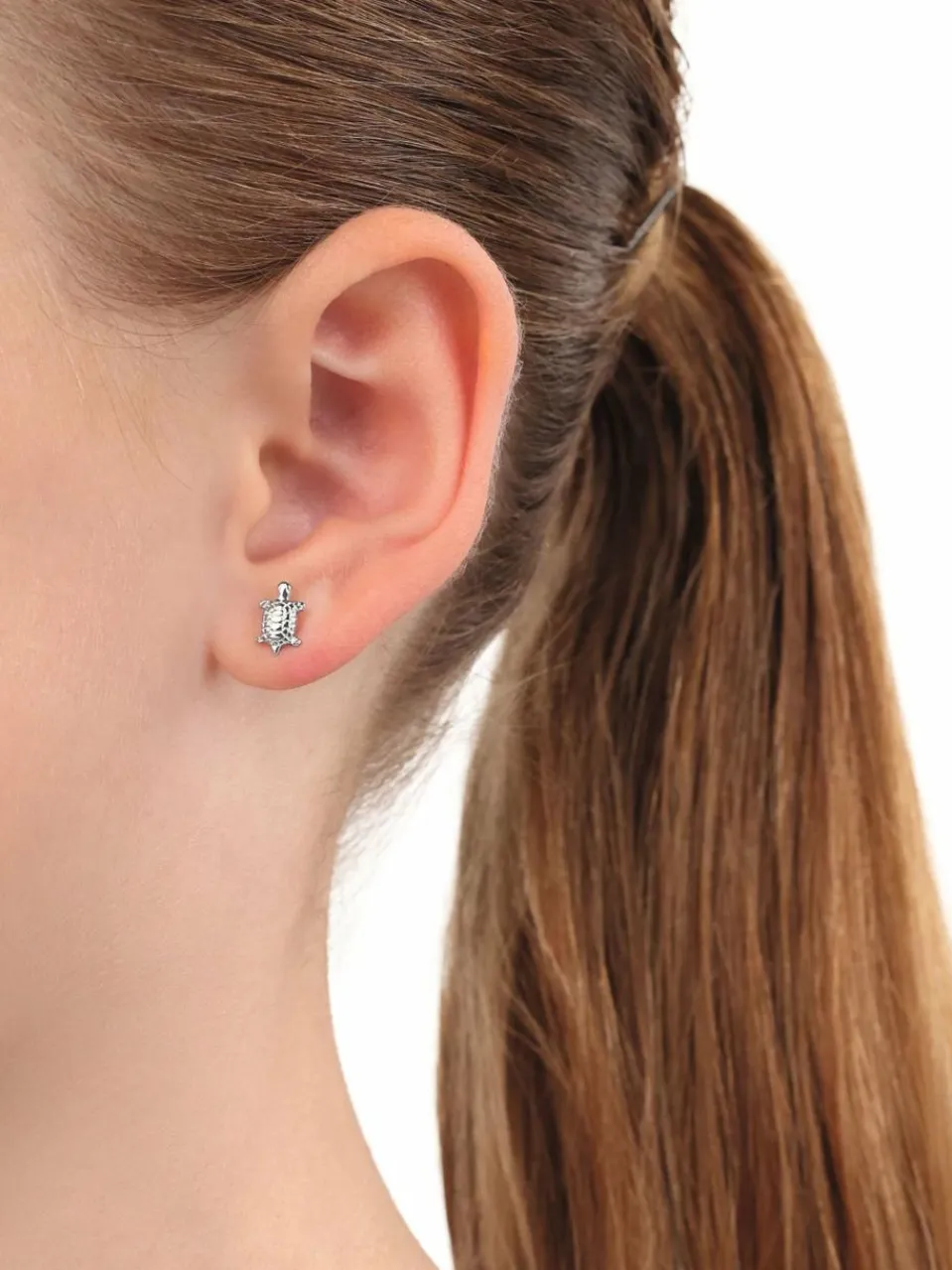 amor Mädchen<Mädchen Ohrstecker silber uni