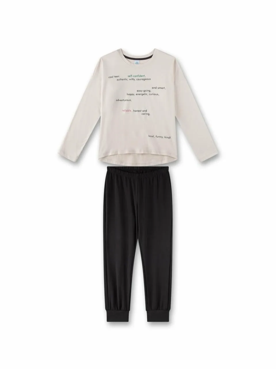 Sanetta Mädchen<Mädchen Pyjama beige bedruckt